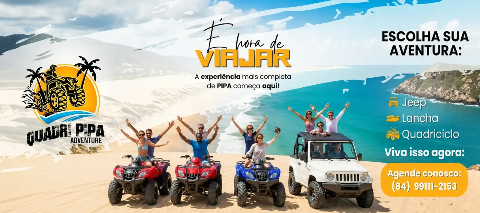 Quadri Pipa Adventure — passeios de jeep, quadriciclo e lancha em Pipa